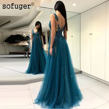 Green Long Prom Dresses Beach Appliqued Tulle Evening Dress Women Backless Party Gown Sexy High Slit Backless Charm New Elegant
Green Long Prom Dresses Beach Appliqued Tulle Evening Dress Women Backless Party Gown Sexy High Slit Backless Charm New Elegant