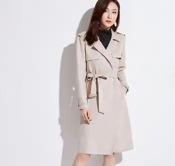 elegant Long Women's coat lapel pockets belted Jackets solid color coats Female Outerwear 2019
elegant Long Women's coat lapel pockets belted Jackets solid color coats Female Outerwear 2019
