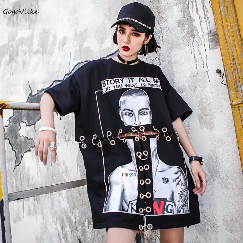 2019 Metal Ring Women T Shirt Summer Cotton Women High Street Loose Hollow Out Hip Hop Punk Style Casual T-Shirt Letter Tops S50
2019 Metal Ring Women T Shirt Summer Cotton Women High Street Loose Hollow Out Hip Hop Punk Style Casual T-Shirt Letter Tops S50