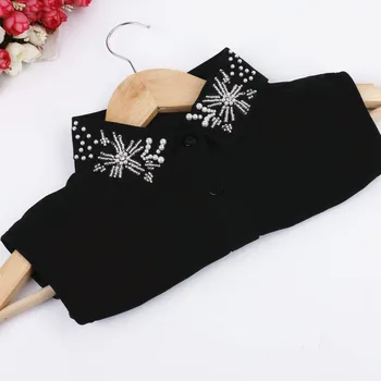 New Fashion Handmade Diamonds Rhinestone Pearl Beaded Fake Collar Women All Match White/Black Detachable Shirt Collars Ladies
New Fashion Handmade Diamonds Rhinestone Pearl Beaded Fake Collar Women All Match White/Black Detachable Shirt Collars Ladies