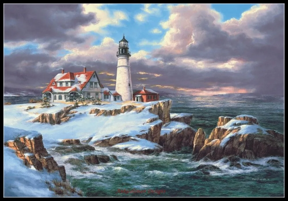 Portland Head Lighthouse - Counted Cross Stitch Kits - DIY Handmade Needlework For Embroidery 14 ct Cross Stitch Sets DMC Color
Portland Head Lighthouse - Counted Cross Stitch Kits - DIY Handmade Needlework For Embroidery 14 ct Cross Stitch Sets DMC Color