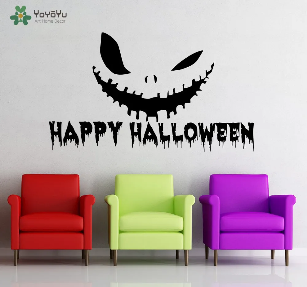 Wall Decal Vinyl Sticker Happy Halloween Festival Pumpkin Smile Home Decor Art Decoration Removable Window Party Mural WW-385
Wall Decal Vinyl Sticker Happy Halloween Festival Pumpkin Smile Home Decor Art Decoration Removable Window Party Mural WW-385