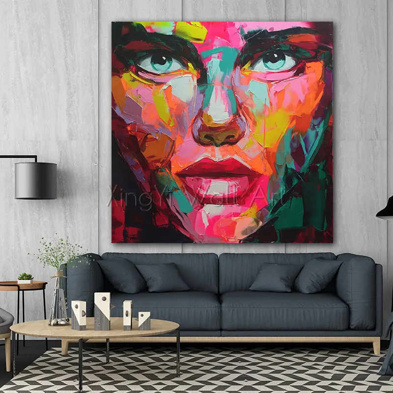 Face oil painting on canvas wall art pictures for living room home wall decor quadros decor Palette knife portrait oil painting
Face oil painting on canvas wall art pictures for living room home wall decor quadros decor Palette knife portrait oil painting