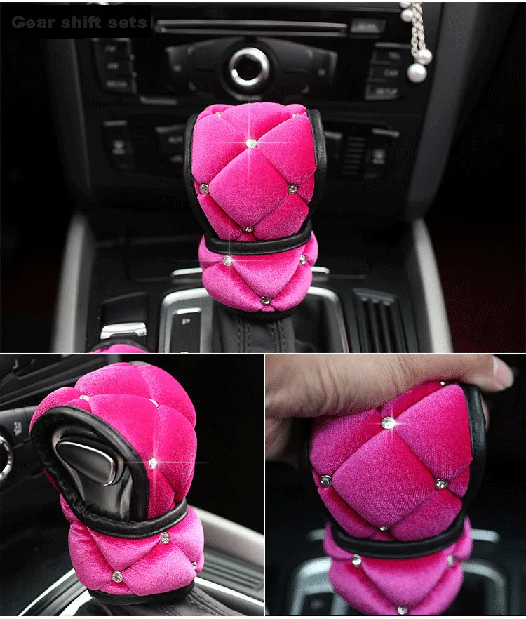 CLOHOMIN Cute Paw Print Auto Hand Brake Cover and Gear Shift Knob Cover Sets Universal Car Decor Accessories for Dog Lover CLOHOMIN Cute Paw Print Auto Hand Brake Cover and Gear Shift Knob Cover Sets Universal Car Decor Accessories for Dog Lover