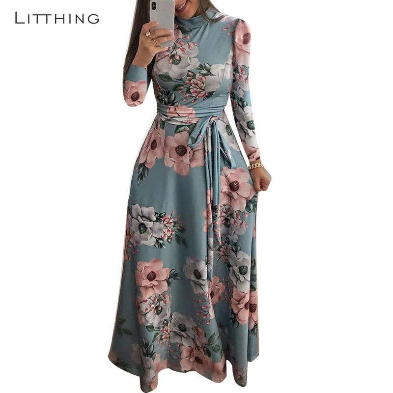 Litthing 2019 Autumn Spring Dresses Floral Printed Casual Loose Maxi Dresses Women Long Sleeves Tie High Waist Long Robe Female
Litthing 2019 Autumn Spring Dresses Floral Printed Casual Loose Maxi Dresses Women Long Sleeves Tie High Waist Long Robe Female