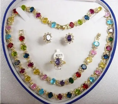 2colors! charm & noblest colorful zircon necklace earring bracelet set>>>girls jewelry sets Free shipping
2colors! charm & noblest colorful zircon necklace earring bracelet set>>>girls jewelry sets Free shipping
