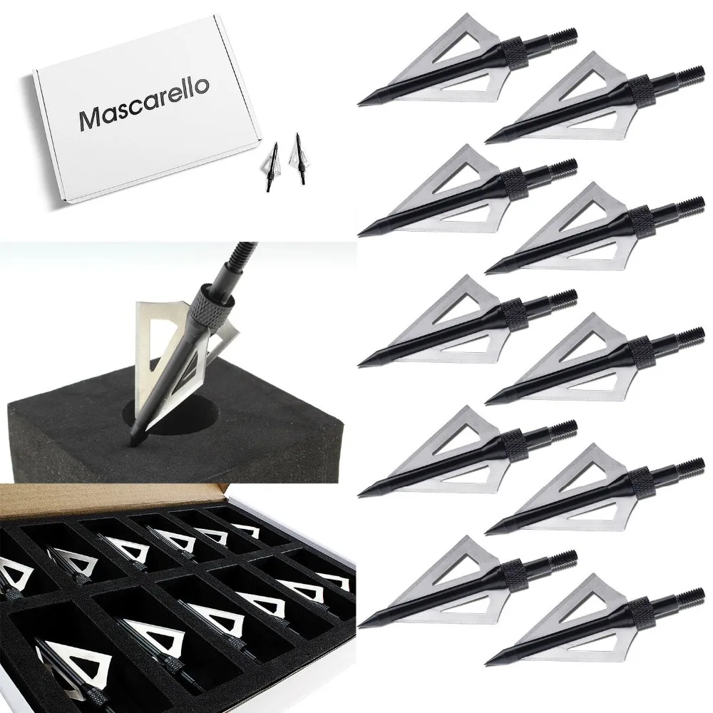 12Pcs Hunting Broadheads 100 Grain 3 Blade Broad Arrow Heads Arrows Screw Tips Arrowhead Stainless Steel
12Pcs Hunting Broadheads 100 Grain 3 Blade Broad Arrow Heads Arrows Screw Tips Arrowhead Stainless Steel