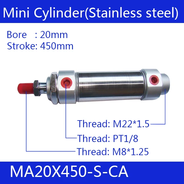 Free shipping Pneumatic Stainless Air Cylinder 20MM Bore 450MM Stroke , MA20X450-S-CA, 20*450 Double Action Mini Round Cylinders
Free shipping Pneumatic Stainless Air Cylinder 20MM Bore 450MM Stroke , MA20X450-S-CA, 20*450 Double Action Mini Round Cylinders