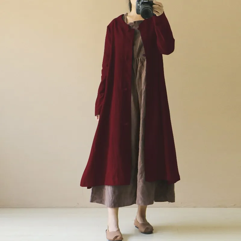 2019 Spring Elegant Women Split Hem Long Sleeve Solid Cotton Linen Black Jacket Kaftan Vintage Baggy Long Coat Vestido Big Size
2019 Spring Elegant Women Split Hem Long Sleeve Solid Cotton Linen Black Jacket Kaftan Vintage Baggy Long Coat Vestido Big Size