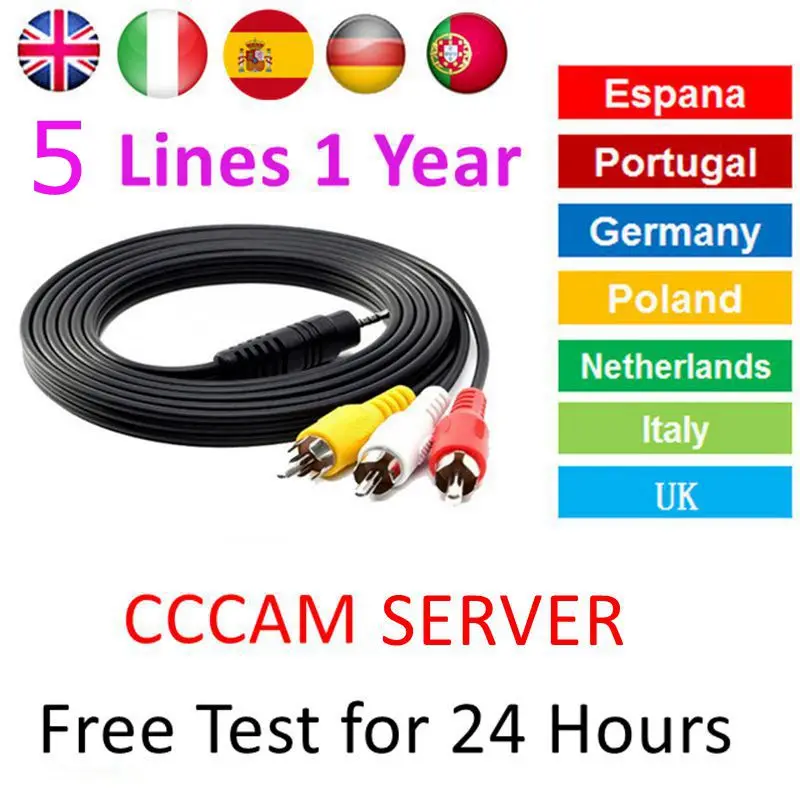 Spain Cccam Cline for 1 year ES DE PL PT Digital Satellite TV Receiver DVB S2 5 Cccam Cline for DVB Receptor Freesat V7 HD V8
Spain Cccam Cline for 1 year ES DE PL PT Digital Satellite TV Receiver DVB S2 5 Cccam Cline for DVB Receptor Freesat V7 HD V8