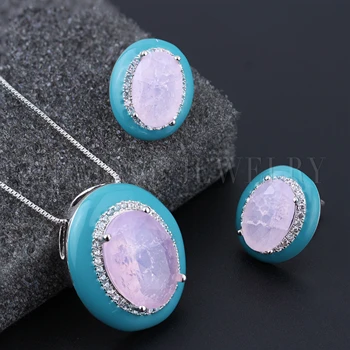 Newranos Enamel Jewelry Sets Oval Natural Crashed Stone Pendant Necklace Earrings Set Vintage Women Fashion Jewelry SFX0021384
Newranos Enamel Jewelry Sets Oval Natural Crashed Stone Pendant Necklace Earrings Set Vintage Women Fashion Jewelry SFX0021384