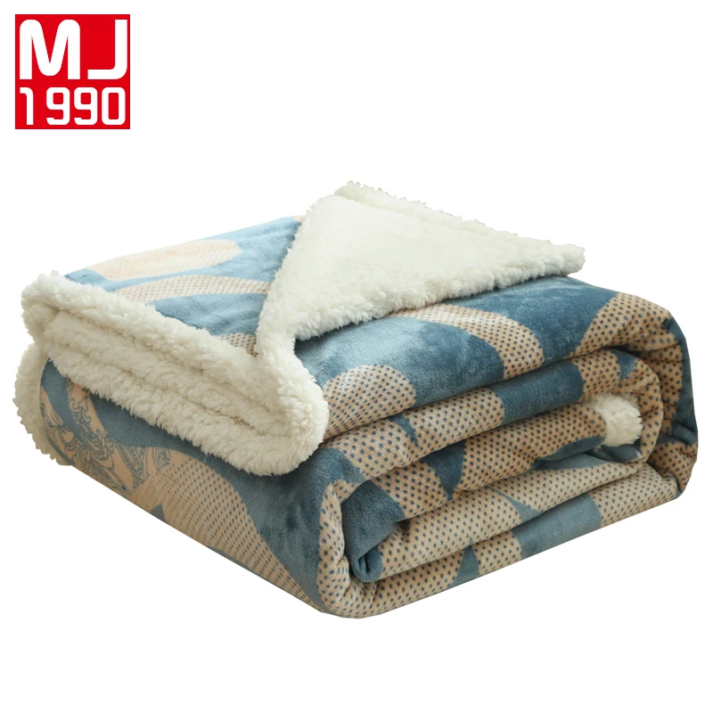

Home Textile Warm Soft Fleece Blankets Double Layer Thick Plush Throw on Sofa Bed Plane Plaids Bedspreads Picnic Raschel Blanket