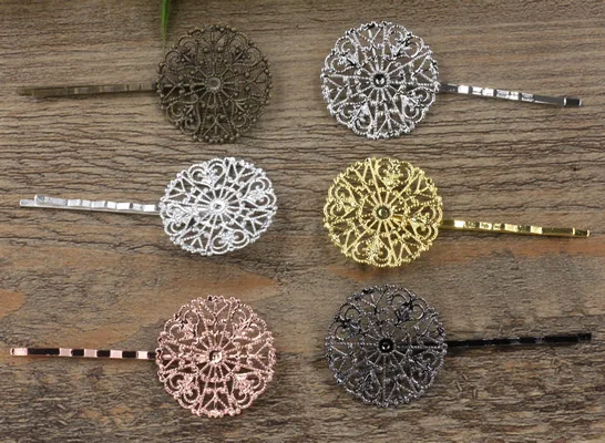 31mm Round Flower Tray Copper with Antique Bronze/Gold/Silver/Black Colors Barrettes Hair Bobby Pin Vintage Hairpin clips
31mm Round Flower Tray Copper with Antique Bronze/Gold/Silver/Black Colors Barrettes Hair Bobby Pin Vintage Hairpin clips
