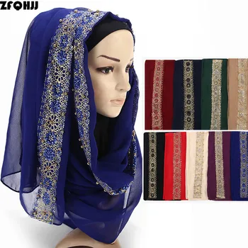 ZFQHJJ 10pcs/lot Women Bubble Chiffon Hijab Scarf Floral Lace Gold Beads Muslim Ladies Large Long Hijabs Head Scarf Shawls Wraps
ZFQHJJ 10pcs/lot Women Bubble Chiffon Hijab Scarf Floral Lace Gold Beads Muslim Ladies Large Long Hijabs Head Scarf Shawls Wraps