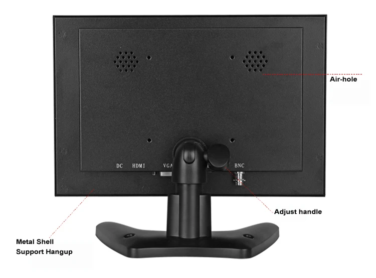 10inch EDP 1920X1200 Monitor with Metal Shell & HDMI VGA AV BNC Connector for PC Multimedia Microscope Industrial Machine Screen_F6