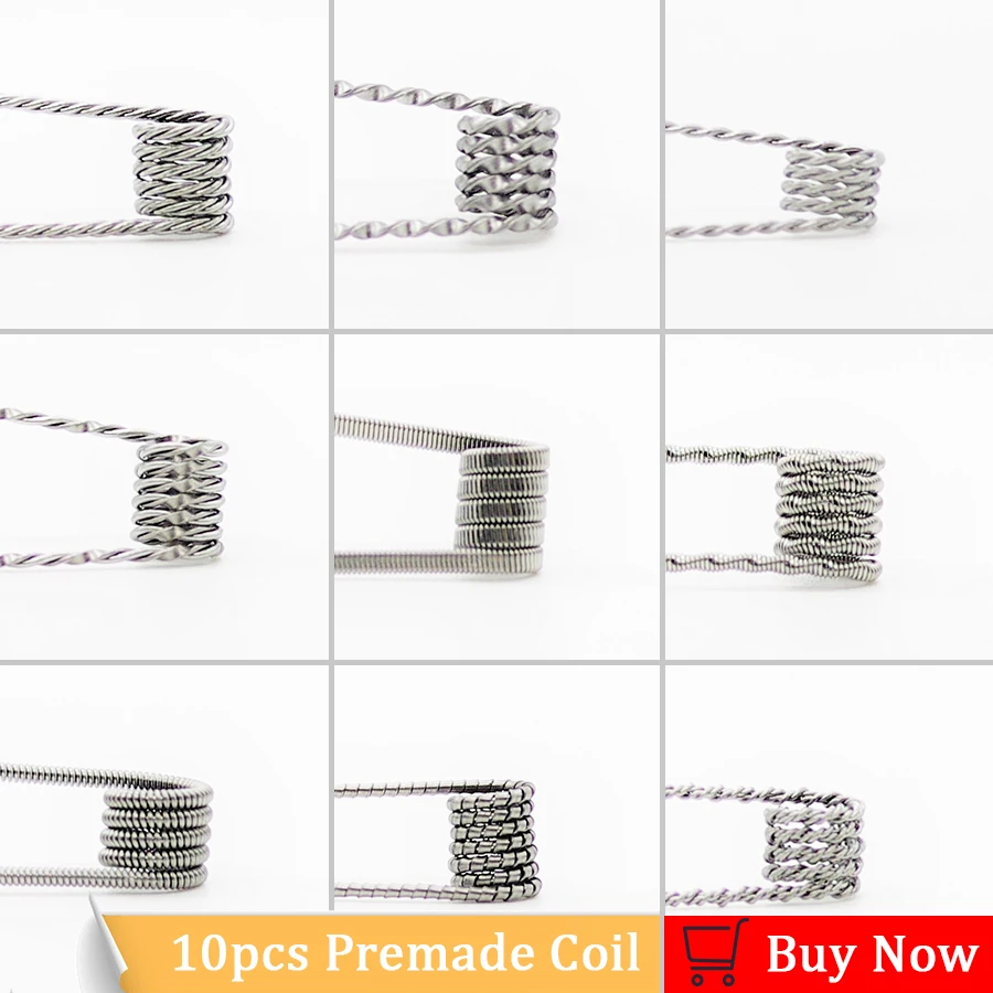 DOTENT 10pcs Alien Clapton Coil Flat Twisted Fused Clapton Quad Tiger Heating Wire Vape Resistance Premade Coil Prebuilt Coil
DOTENT 10pcs Alien Clapton Coil Flat Twisted Fused Clapton Quad Tiger Heating Wire Vape Resistance Premade Coil Prebuilt Coil