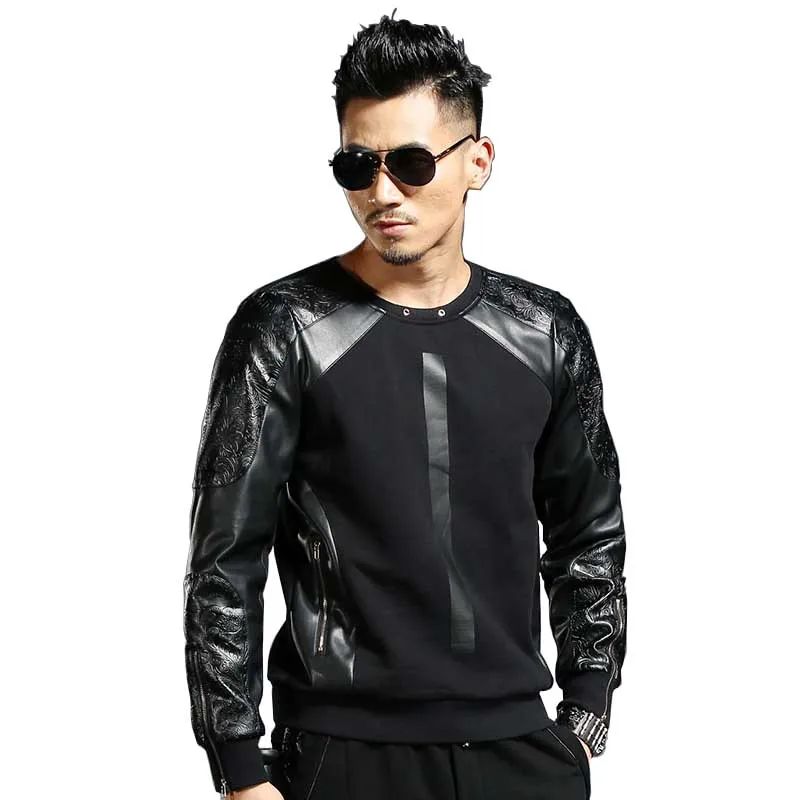 New Fashion PU Zipper Sleeve Hoodie Jacket Korean Style Men's Sweatshirt Casual Slim Pullover Jacket Spring Autumn Male Clothing
New Fashion PU Zipper Sleeve Hoodie Jacket Korean Style Men's Sweatshirt Casual Slim Pullover Jacket Spring Autumn Male Clothing