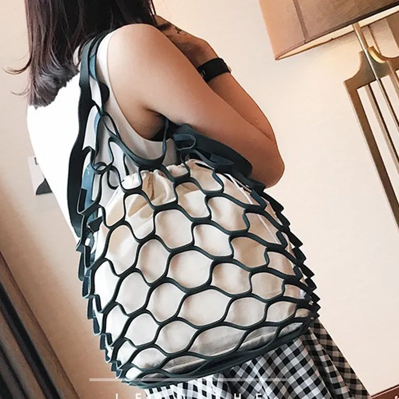 New fashionable wome net hollows canvas bag Milled solid color two pc set hand bag girls smart double shoulder bags
New fashionable wome net hollows canvas bag Milled solid color two pc set hand bag girls smart double shoulder bags