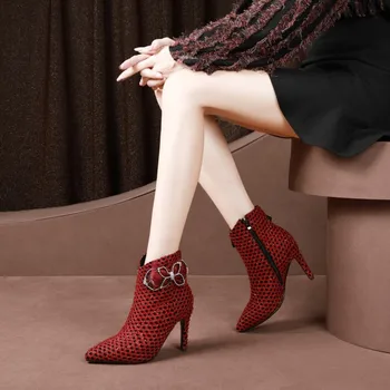 MLJUESE 2019 women ankle boots Kid Suede winter warm boots thin heel high heels women boots party dress wedding size 33-43
MLJUESE 2019 women ankle boots Kid Suede winter warm boots thin heel high heels women boots party dress wedding size 33-43