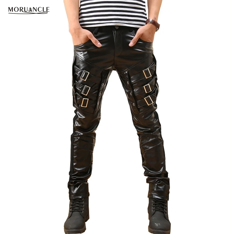 MORUANCLE Mens Korean Gothic Punk Fashion Faux Leather Pants Patchwork PU Buckles Hip Hop Applique Black Leather Trousers Male
MORUANCLE Mens Korean Gothic Punk Fashion Faux Leather Pants Patchwork PU Buckles Hip Hop Applique Black Leather Trousers Male