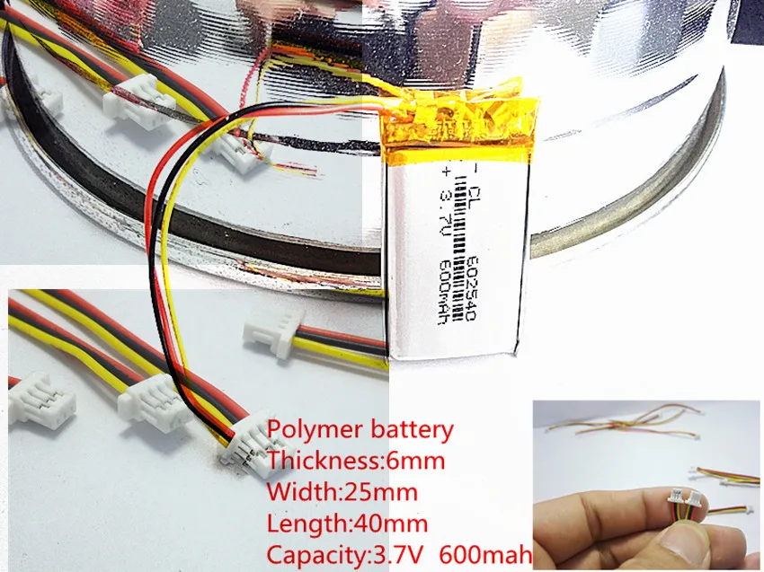 602540 3.7V 600mAh Rechargeable li-Polymer Li-ion Battery For 358 388 portable set-top box DVR MP3 toys
602540 3.7V 600mAh Rechargeable li-Polymer Li-ion Battery For 358 388 portable set-top box DVR MP3 toys