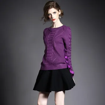 2018 Autumn Winter New Mesh Lace Stitching Women Pullover Sweater Solid Color O-Neck Irregular Female Casual Knit Sweater LQ123
2018 Autumn Winter New Mesh Lace Stitching Women Pullover Sweater Solid Color O-Neck Irregular Female Casual Knit Sweater LQ123
