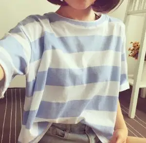 CPI Harajuku 2019 Summer Fashion Hit Color Striped Female T-Shirt Loose O-Neck Cute Casual T shirt Girls Street Costume
CPI Harajuku 2019 Summer Fashion Hit Color Striped Female T-Shirt Loose O-Neck Cute Casual T shirt Girls Street Costume