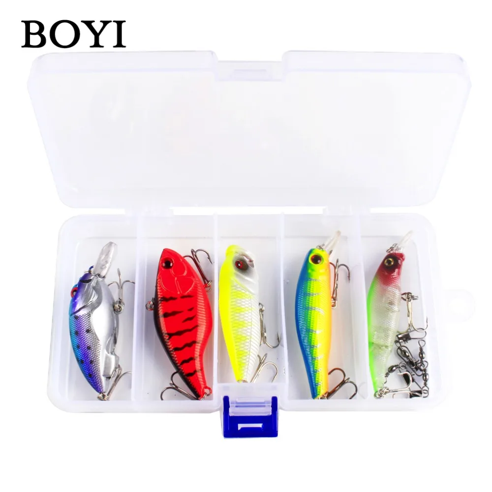 BOYI 5pcs/Set Fishing Lure Plastic Wobbler Hard Bait Crankbait Artificial Lure Minnow Hard Lure Set
BOYI 5pcs/Set Fishing Lure Plastic Wobbler Hard Bait Crankbait Artificial Lure Minnow Hard Lure Set