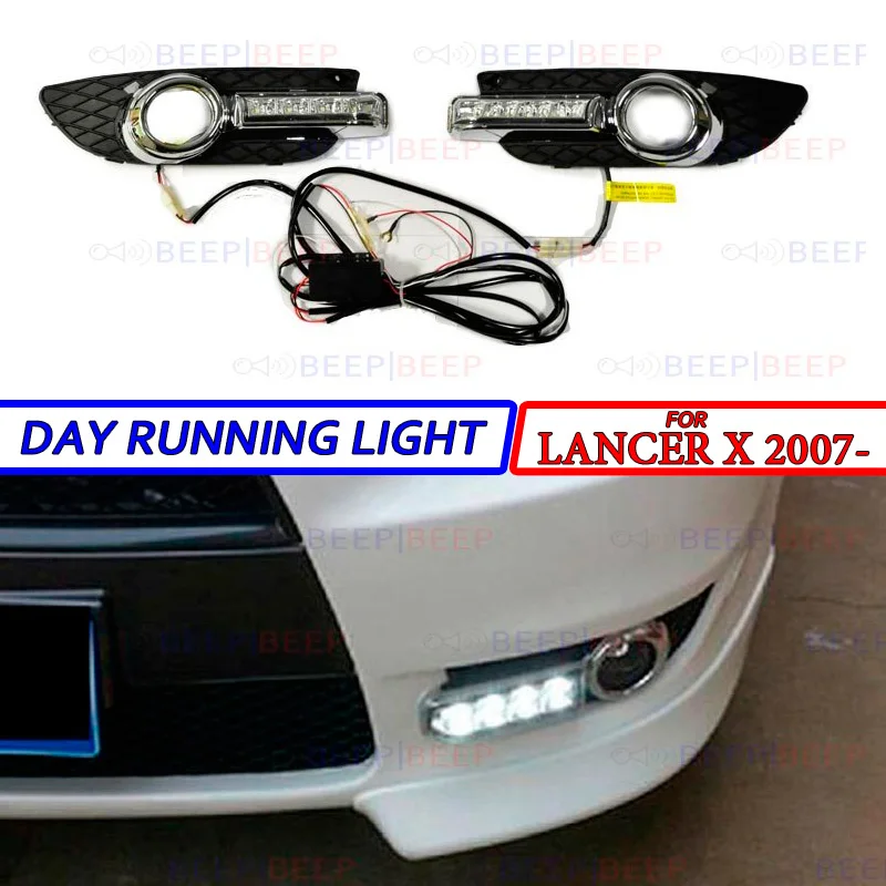 For Mitsubishi Lancer X 2007- DRL day running light led light fog lights frames car styling decoration accessories
For Mitsubishi Lancer X 2007- DRL day running light led light fog lights frames car styling decoration accessories