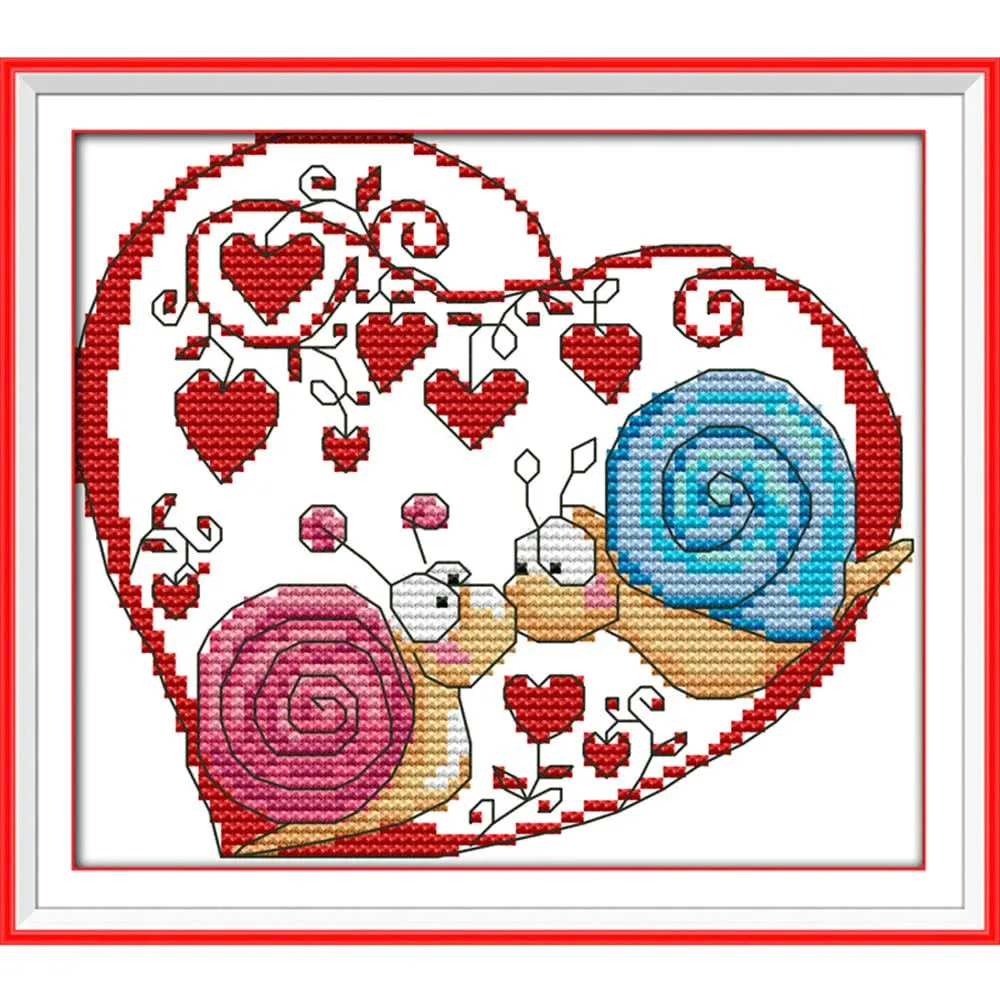 DIY Handmade Needlework Counted Cross Stitch Set Embroidery Kit 14CT Snail Couples Pattern Cross-Stitching 18*17cm Home Decora
DIY Handmade Needlework Counted Cross Stitch Set Embroidery Kit 14CT Snail Couples Pattern Cross-Stitching 18*17cm Home Decora