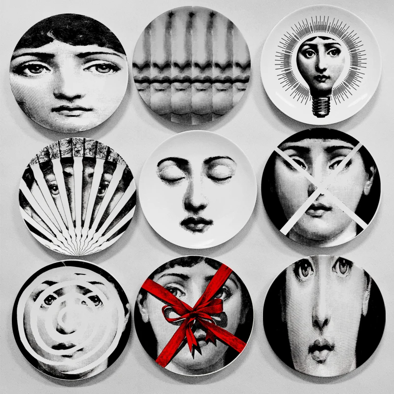 7/8 Inches Fashion Style Italy Designer Fornasetti Plate Decorative Hanging Plates Home Decor Milan European Style Gorgeous
7/8 Inches Fashion Style Italy Designer Fornasetti Plate Decorative Hanging Plates Home Decor Milan European Style Gorgeous