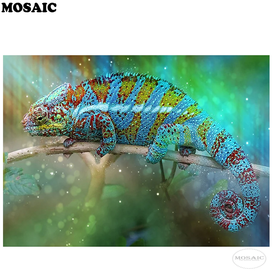 Needlework Diy Diamond Painting Cross Stitch "Chameleon" Embroidery Square Mosaic Pictures Stickers | Дом и сад