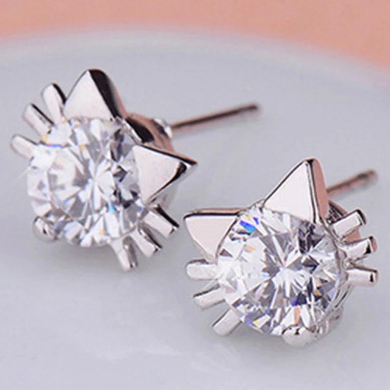 Fashion Jewelry New Brand Design 2 Colors Crytal Silver Stud Cat Earrings For Women Girls 2018 New Accessories Wholesale 2018
Fashion Jewelry New Brand Design 2 Colors Crytal Silver Stud Cat Earrings For Women Girls 2018 New Accessories Wholesale 2018