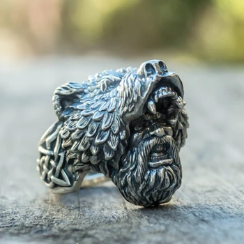 Mens Silver Color Viking Bear Warrior 316L Stainless Steel Biker Rings Vintage Vikings Nordic Jewelry
Mens Silver Color Viking Bear Warrior 316L Stainless Steel Biker Rings Vintage Vikings Nordic Jewelry