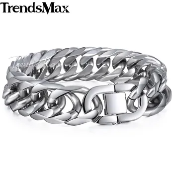 Men's Bracelet Hiphop Big Curb Cuban Link Rombo Chain 316L Stainless Steel Bracelet For Male Jewelry Gifts 18/22mm KHB286
Men's Bracelet Hiphop Big Curb Cuban Link Rombo Chain 316L Stainless Steel Bracelet For Male Jewelry Gifts 18/22mm KHB286