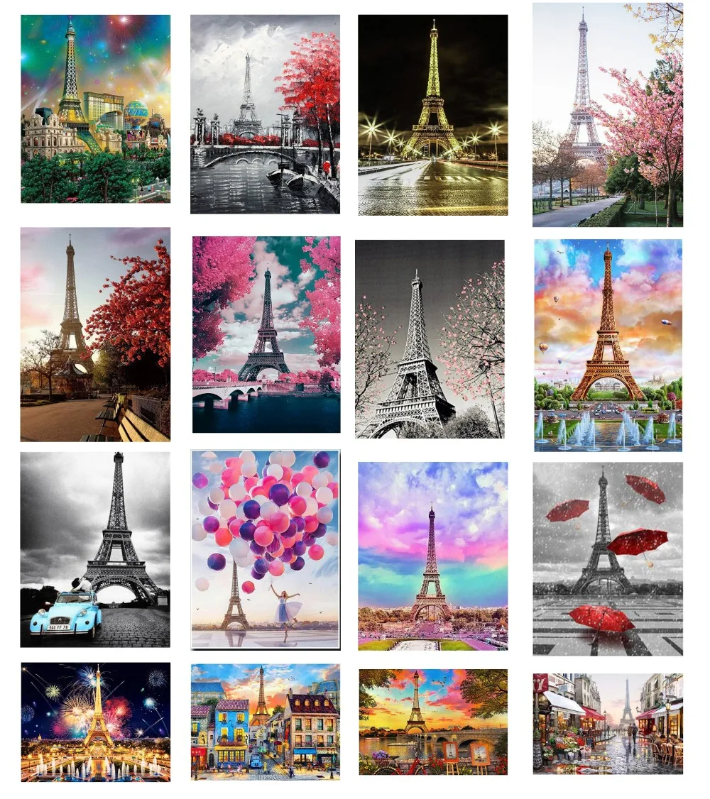Full Square Drill 5D DIY Diamond Painting "Eiffel Tower" 3D Embroidery Cross Stitch Rhinestone Mosaic Decor
Full Square Drill 5D DIY Diamond Painting "Eiffel Tower" 3D Embroidery Cross Stitch Rhinestone Mosaic Decor