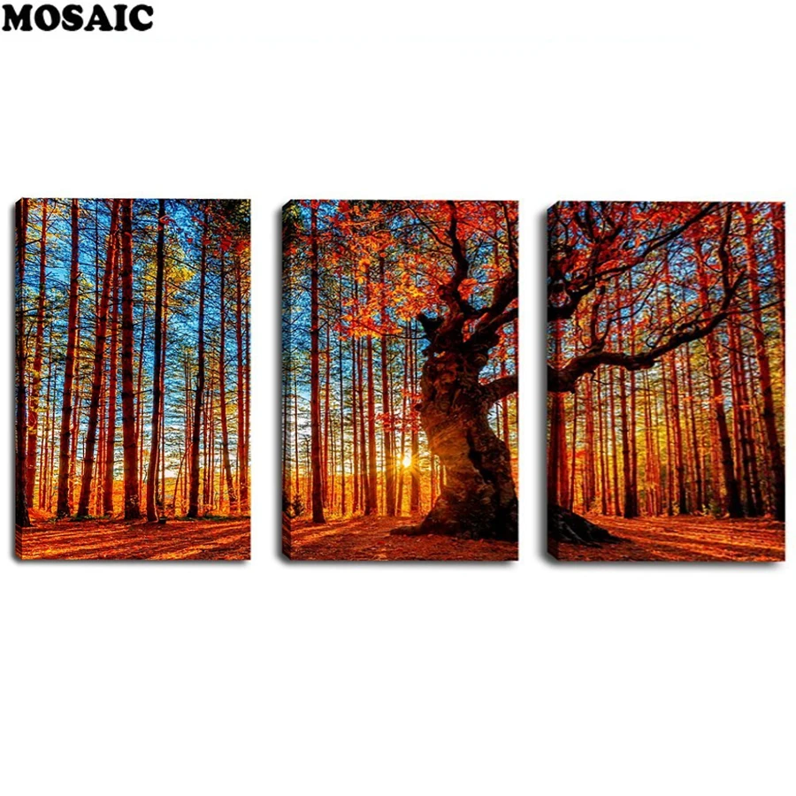 3pcs 3D Diamond Painting Cross Stitch Red Forest Woods Sunset Nature Picture Rhinestones Needlework Diamond Embroidery decor
3pcs 3D Diamond Painting Cross Stitch Red Forest Woods Sunset Nature Picture Rhinestones Needlework Diamond Embroidery decor