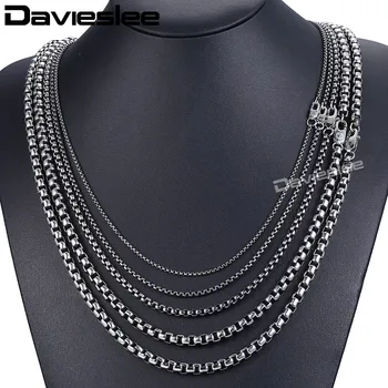 Davieslee Necklace for Men Chain Round Box Link Stainless Steel Gunmetal Silver Color 2-6mm LKNM160
Davieslee Necklace for Men Chain Round Box Link Stainless Steel Gunmetal Silver Color 2-6mm LKNM160