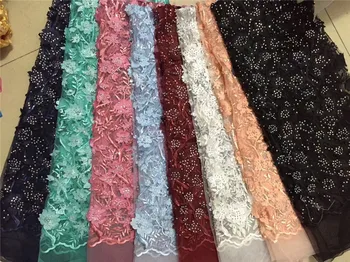 French lace fabric with stones beads african lace fabrics 5 yards wholesale flower nigerian lace fabric for Wedding Dresses Pink
French lace fabric with stones beads african lace fabrics 5 yards wholesale flower nigerian lace fabric for Wedding Dresses Pink