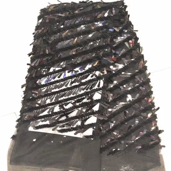 HFX Nigeria Embroidered 5 Yards French Lace Black Evening Dress High Quality Tulle African Sequin Fabric For Party X1067-1
HFX Nigeria Embroidered 5 Yards French Lace Black Evening Dress High Quality Tulle African Sequin Fabric For Party X1067-1