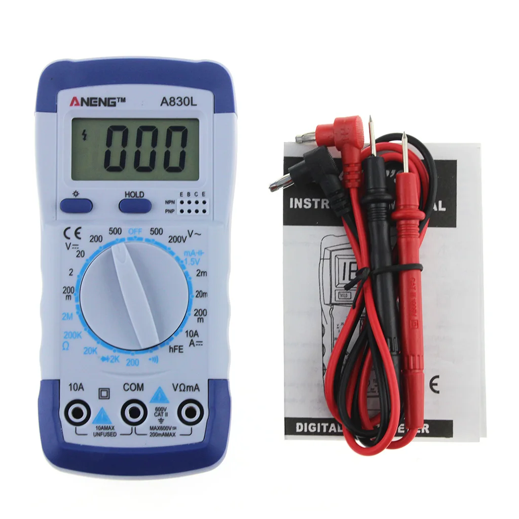 A830L Pocket Hand-held LCD Digital Multimeter DC AC Voltage Diode Freguency Multitester Volt Tester Test Current
A830L Pocket Hand-held LCD Digital Multimeter DC AC Voltage Diode Freguency Multitester Volt Tester Test Current