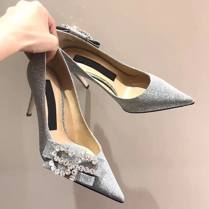 2019 Spring Women Wedding Stilettos Women Sequins Thin High Heels Shoe Pointed Toe Shoes Butterfly-Knot Bridal Shoes Slip-on
2019 Spring Women Wedding Stilettos Women Sequins Thin High Heels Shoe Pointed Toe Shoes Butterfly-Knot Bridal Shoes Slip-on