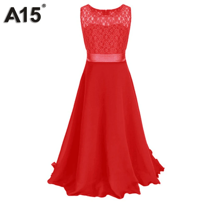 A15 для девочек свадебное платье принцессы Длинные Пром вечерние Детские платья
