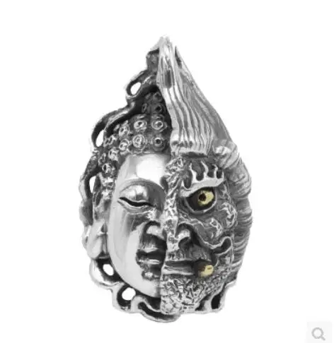 Pure Silver Half Buddha Magic Pendant Personality Evil Thai Prayer Silver Pendant Retro Men Fashion Jewelry
Pure Silver Half Buddha Magic Pendant Personality Evil Thai Prayer Silver Pendant Retro Men Fashion Jewelry