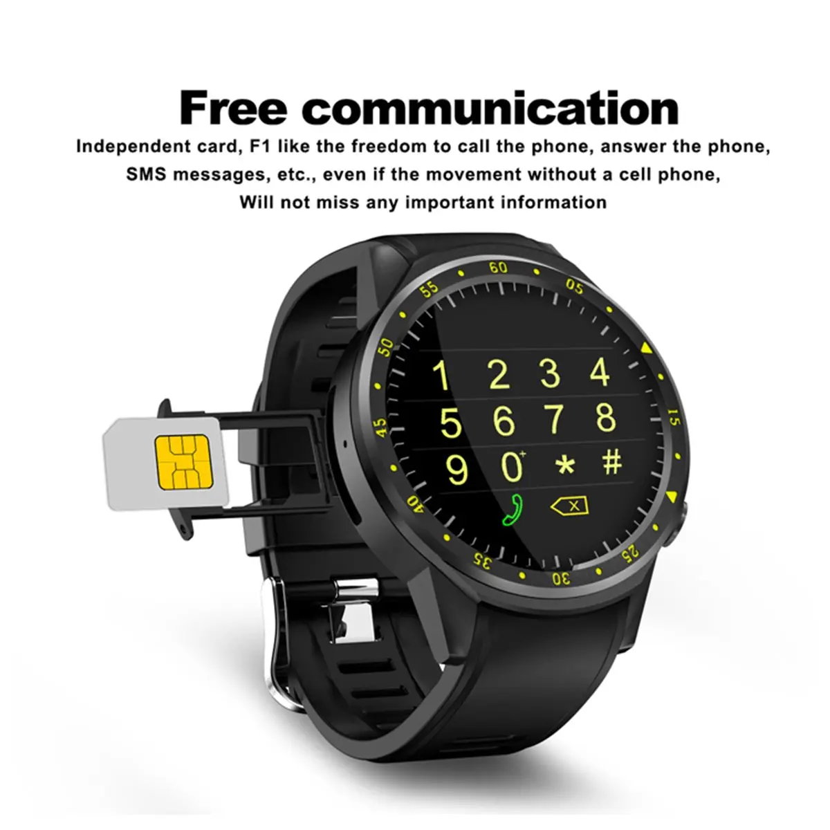 F1 1.3inch 4G Wifi GPS 1G 8G Heart Rate Monitor Pedometer Sport Smart Watch for iphone for Android Phone 
F1 1.3inch 4G Wifi GPS 1G 8G Heart Rate Monitor Pedometer Sport Smart Watch for iphone for Android Phone