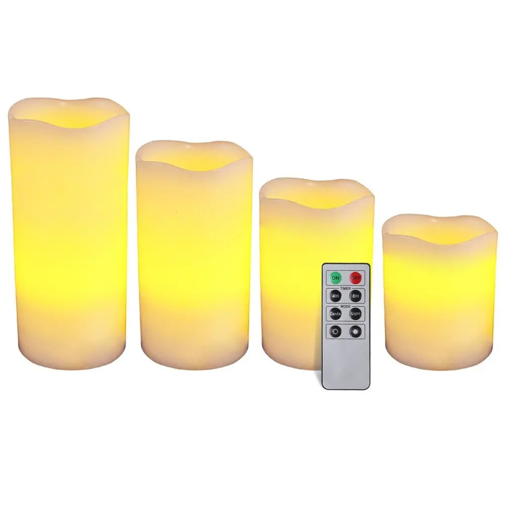 Kohree 4 Packs LED Electric Candle Lights, Remote Timer Battery Operated Flickering Pillar Candles for Church Christmas Decor
Kohree 4 Packs LED Electric Candle Lights, Remote Timer Battery Operated Flickering Pillar Candles for Church Christmas Decor