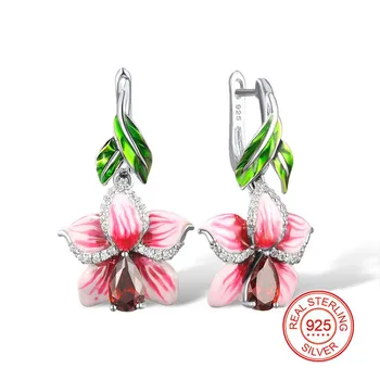 Buyee 100% 925 Sterling Silver Wedding Earrings Women Red Stone and Pink Enamel Flower Earring For Women Fashion Party Jewelry
Buyee 100% 925 Sterling Silver Wedding Earrings Women Red Stone and Pink Enamel Flower Earring For Women Fashion Party Jewelry
