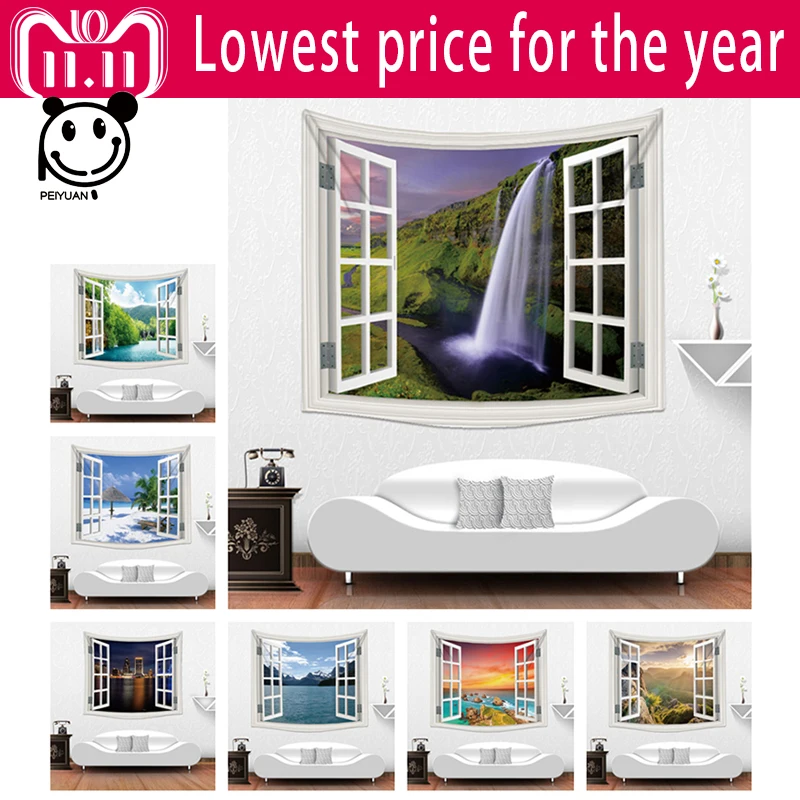 Fake Window Home Decorative Tapestry Wall Polyester Fabric Art Scenic Plus Long Table Cover Custom Made 130cmx150cm Peiyuan
Fake Window Home Decorative Tapestry Wall Polyester Fabric Art Scenic Plus Long Table Cover Custom Made 130cmx150cm Peiyuan