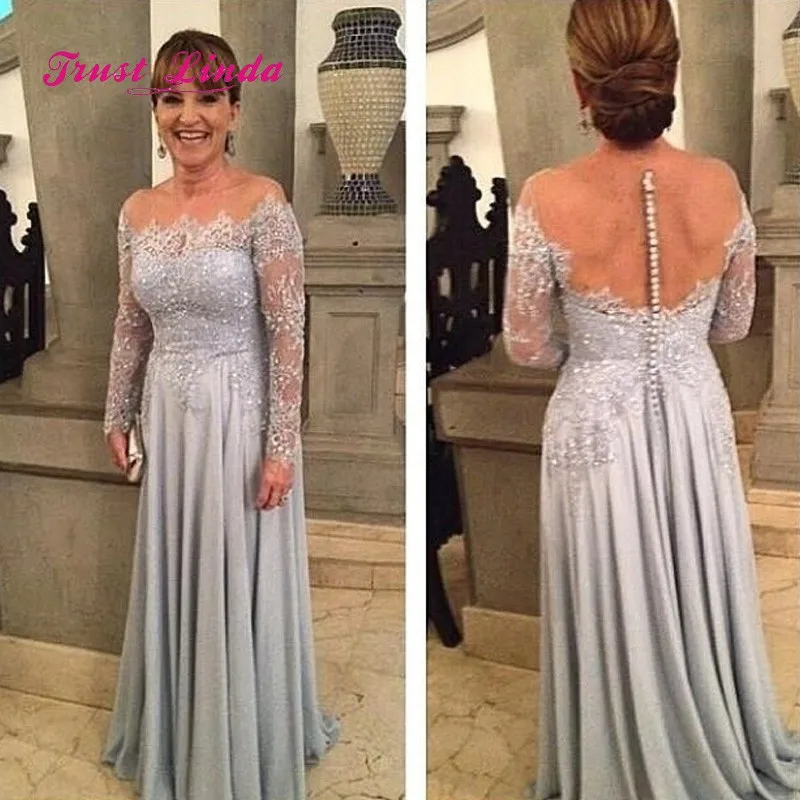 Gray dinner dresses for women Long Sleeves Boat Neck Plus Size Mother Of The Bride Dresses Moeder Van De Bruid Jurken
Gray dinner dresses for women Long Sleeves Boat Neck Plus Size Mother Of The Bride Dresses Moeder Van De Bruid Jurken