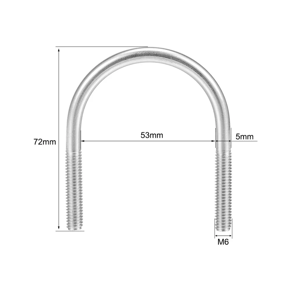 UXCELL 4pcs Bolts M6 304 Stainless Steel U-Bolt Fastener For 51mm Pipe Diameter Construction And Installation Fasteners
UXCELL 4pcs Bolts M6 304 Stainless Steel U-Bolt Fastener For 51mm Pipe Diameter Construction And Installation Fasteners